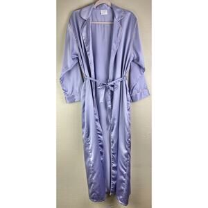 Jayre Women’s Lavender Silky Long Wrap Robe Size Medium